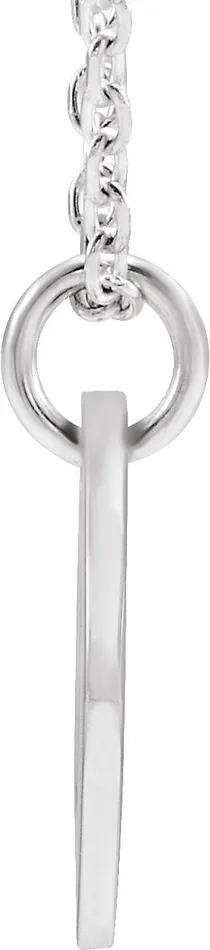 TreasureFineJewelers Necklaces Sterling Silver Initial U 10 mm Disc 1618 Necklace
