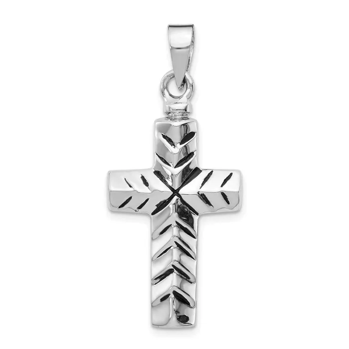 TreasureFineJewelers Necklaces Sterling Silver Rhodiumplated Enameled Cross Ash Holder Pendant TreasureFineJewelers Necklaces Sterling Silver Rhodiumplated Enameled Cross Ash Holder Pendant