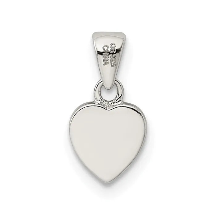 TreasureFineJewelers Necklaces Sterling Silver Rhodiumplated Heart Pendant