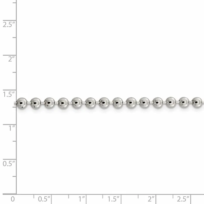 TreasureFineJewelers Rings Sterling Silver 4mm Beaded Chain