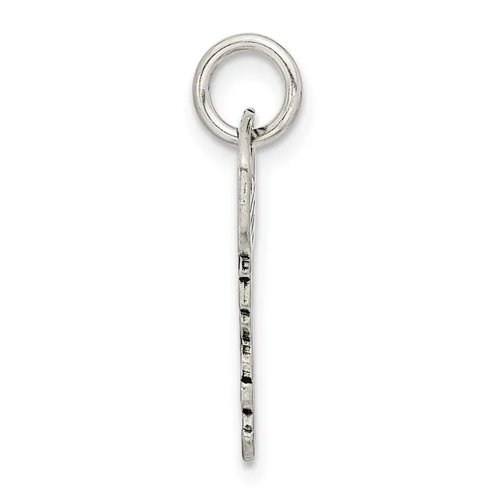 TreasureFineJewelers Rings Sterling Silver Antiqued Key Charm