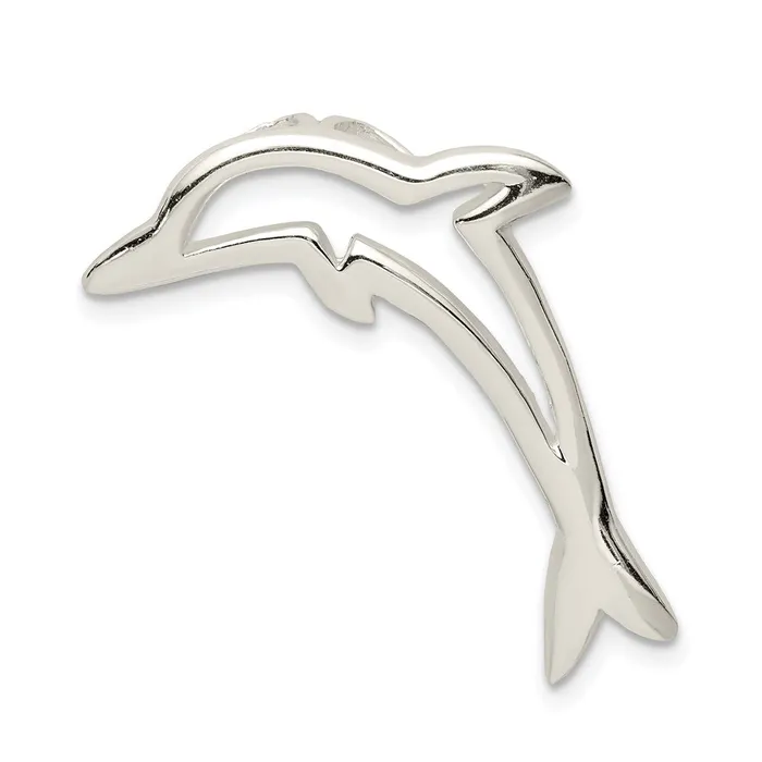 TreasureFineJewelers Rings Sterling Silver Dolphin Chain Slide