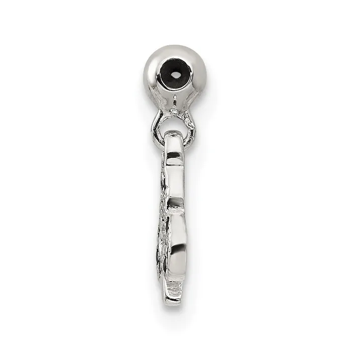 TreasureFineJewelers Rings Sterling Silver Mio Memento Black CZ Dangle Club Charm