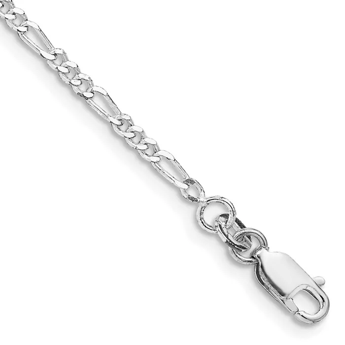 TreasureFineJewelers Rings Sterling Silver Rhodiumplated 225mm Figaro Chain TreasureFineJewelers Rings Sterling Silver Rhodiumplated 225mm Figaro Chain