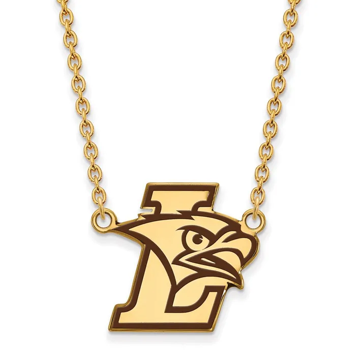 TreasureFineJewelers Sterling Silver Goldplated Lehigh University Large Enameled Pendant 18 inch Necklace Necklaces TreasureFineJewelers Sterling Silver Goldplated Lehigh University Large Enameled Pendant 18 inch Necklace Necklaces