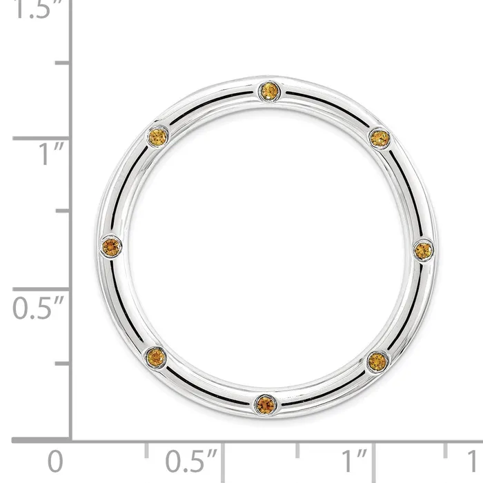 TreasureFineJewelers Sterling Silver Stackable Expressions Large Polished Citrine Chain Slide Rings