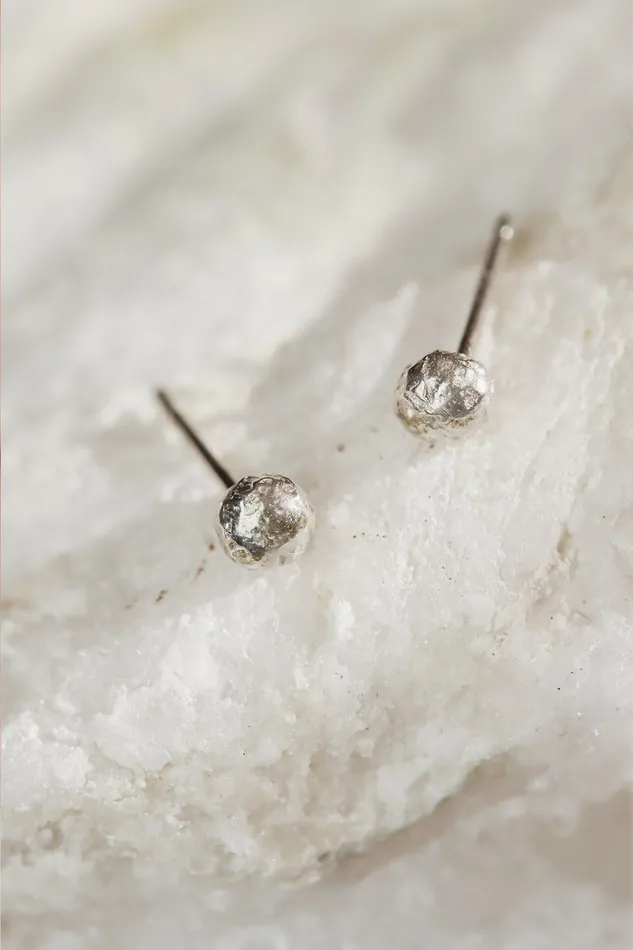 Lacee Alexandra Jewelry Earrings Sterling Silver Pebble Stud Earrings