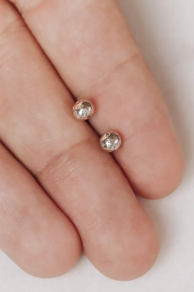 Lacee Alexandra Jewelry Earrings Sterling Silver Pebble Stud Earrings