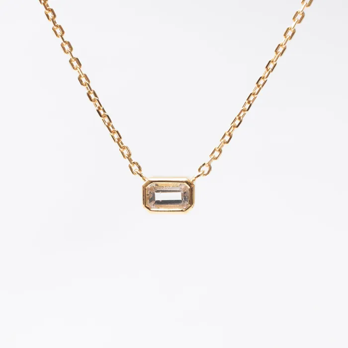 Necklaces Tashi Gold Vermeil White Topaz Octagon Shaped Necklace