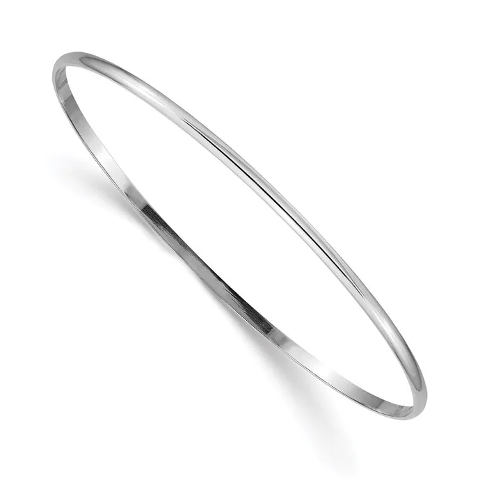 14k White Gold 2mm Solid Polished HalfRound SlipOn BangleWBCDB316 WB Choice Jewelry Earrings 14k White Gold 2mm Solid Polished HalfRound SlipOn BangleWBCDB316 WB Choice Jewelry Earrings