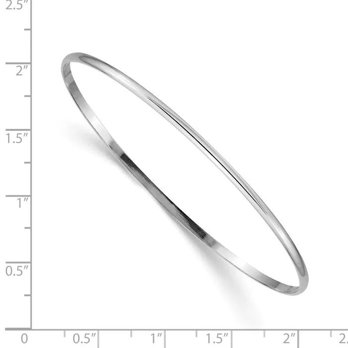 14k White Gold 2mm Solid Polished HalfRound SlipOn BangleWBCDB316 WB Choice Jewelry Earrings 14k White Gold 2mm Solid Polished HalfRound SlipOn BangleWBCDB316 WB Choice Jewelry Earrings