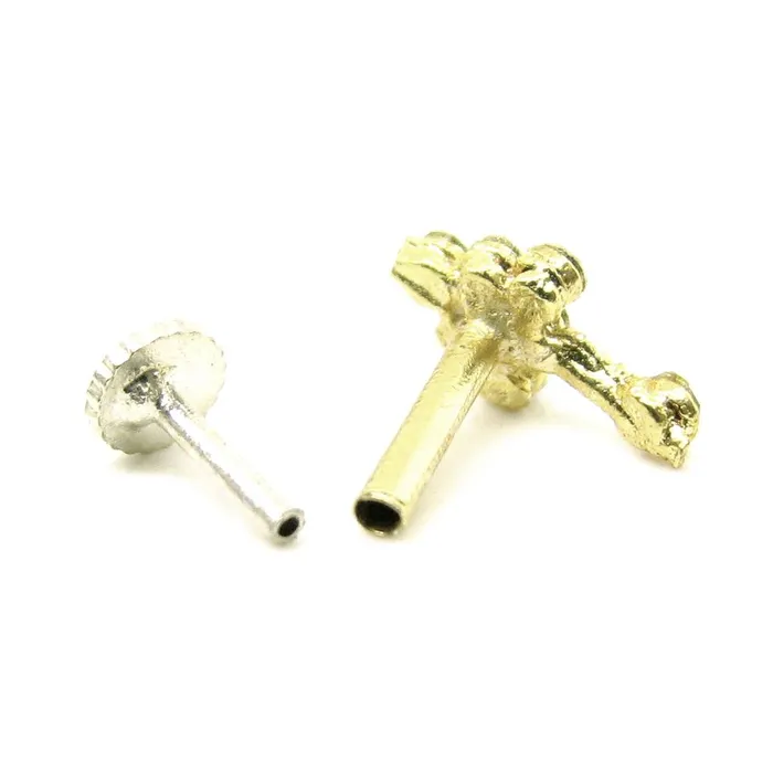 2pc Gold Plated Rhinstones Body Piercing Nose StudNose Ring Nose Pin Karizma Jewels Rings