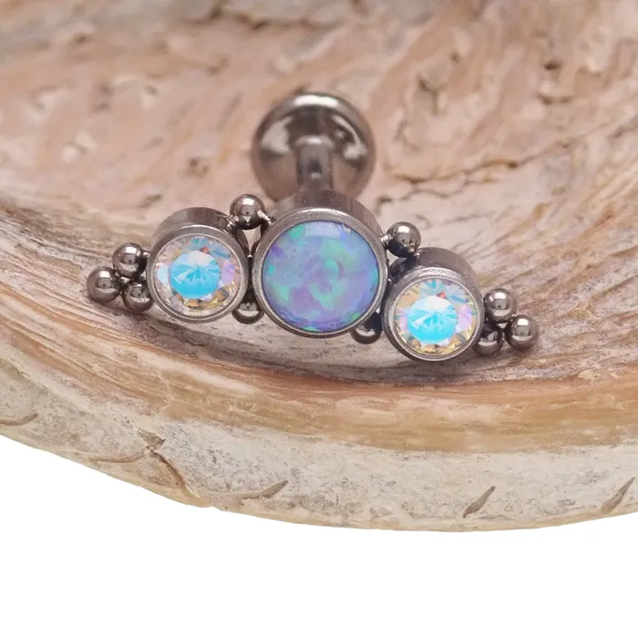 Charm Necklaces Bubblegum Opal CZ and Beaded Cluster Helix 18g 16g 14g Body Clickers Charm Necklaces Bubblegum Opal CZ and Beaded Cluster Helix 18g 16g 14g Body Clickers