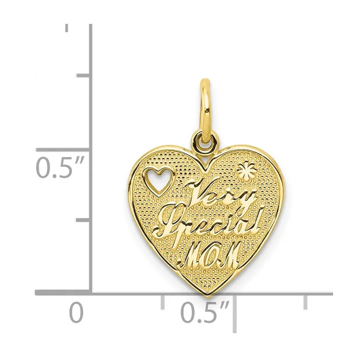 Charm Necklaces WB Choice Jewelry 10K VERY SPECIAL MOM Heart CharmWBC10C433 Charm Necklaces WB Choice Jewelry 10K VERY SPECIAL MOM Heart CharmWBC10C433