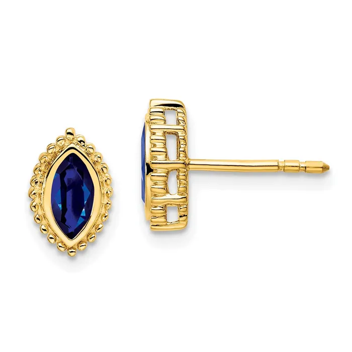 Earrings 14k Marquise Sapphire Post EarringsWBCEM7204SAY WB Choice Jewelry Earrings 14k Marquise Sapphire Post EarringsWBCEM7204SAY WB Choice Jewelry