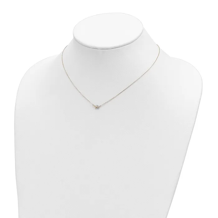 Necklaces 14k Yellow Gold Polished CZ Twig of Leaves w125 in ext NecklaceWBCSF29091475 WB Choice Jewelry Necklaces 14k Yellow Gold Polished CZ Twig of Leaves w125 in ext NecklaceWBCSF29091475 WB Choice Jewelry
