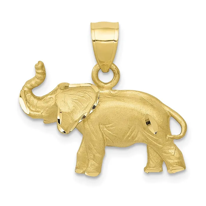 Necklaces WB Choice Jewelry 10K Diamondcut Elephant PendantWBC10C4066
