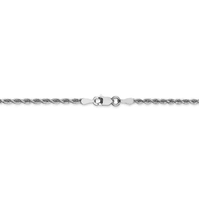 Necklaces WB Choice Jewelry 10k White Gold 2mm DC Quadruple Rope Chain AnkletWBC10WQT0169 Necklaces WB Choice Jewelry 10k White Gold 2mm DC Quadruple Rope Chain AnkletWBC10WQT0169