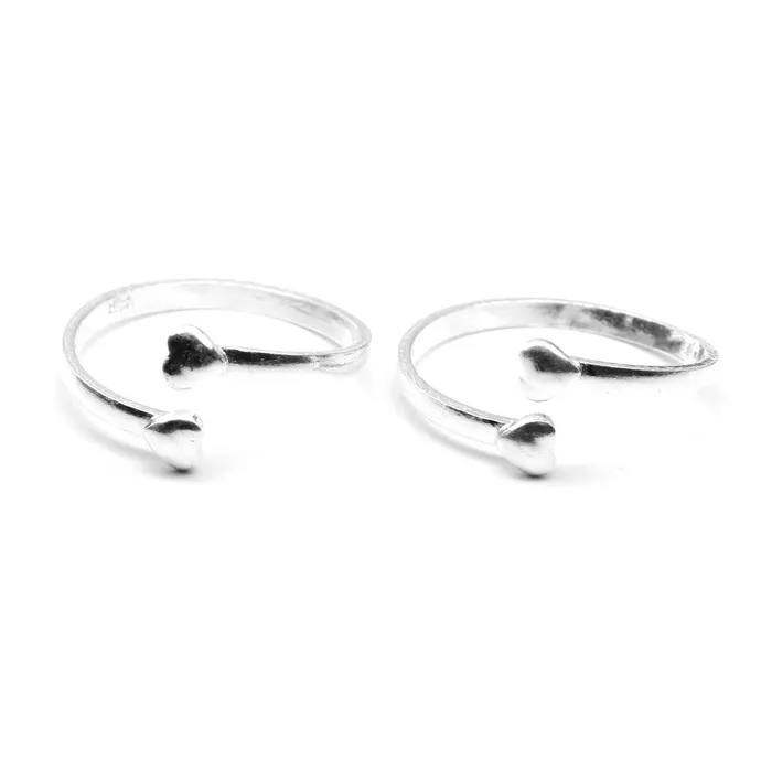 Real Sterling Silver Toe THUMB Rings Indian Handmade Heart Style bichia Pair foot ring Karizma Jewels Rings