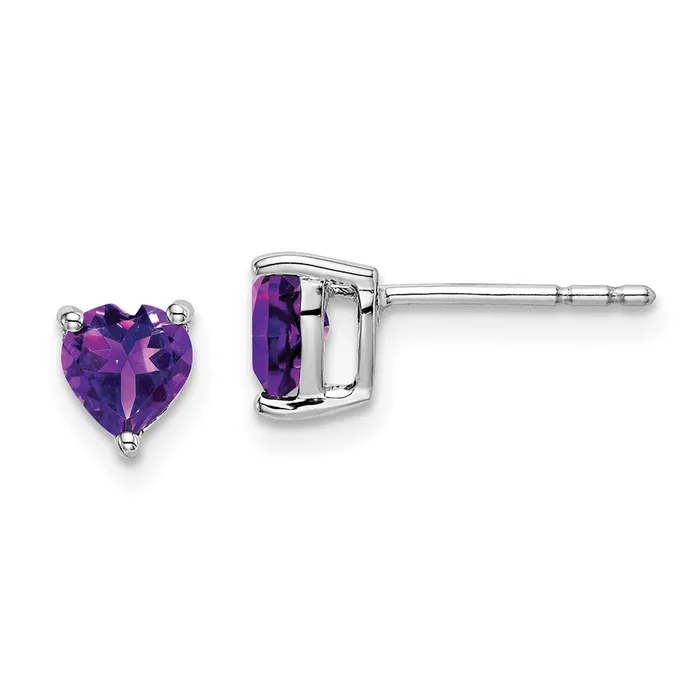WB Choice Jewelry Earrings 14k White Gold Heart Amethyst EarringsWBCEM7099AMW WB Choice Jewelry Earrings 14k White Gold Heart Amethyst EarringsWBCEM7099AMW