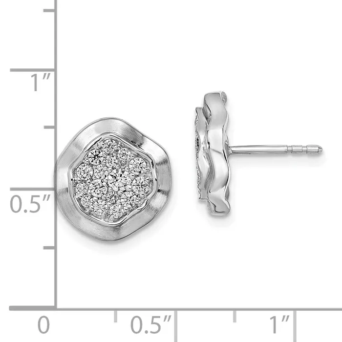 WB Choice Jewelry Earrings 14k White Gold Polished Wavy Circle Diamond Post EarringsWBCEM8462062WA WB Choice Jewelry Earrings 14k White Gold Polished Wavy Circle Diamond Post EarringsWBCEM8462062WA
