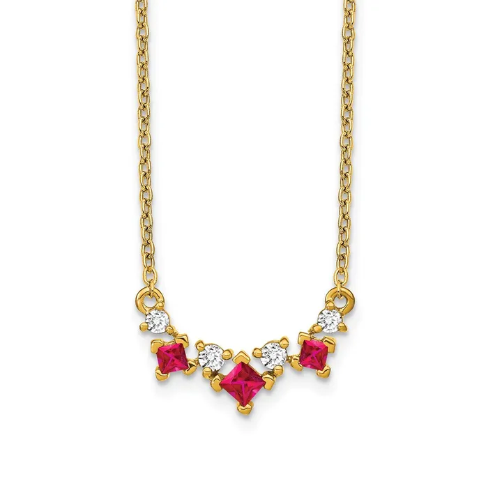 WB Choice Jewelry Necklaces 14k Ruby and Diamond 18 inch NecklaceWBCPM7178RU012YA WB Choice Jewelry Necklaces 14k Ruby and Diamond 18 inch NecklaceWBCPM7178RU012YA