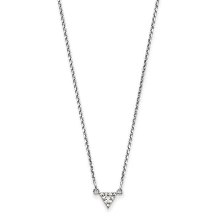 WB Choice Jewelry Necklaces 14k White Gold AAA Quality Diamond 6mm Triangle NecklaceWBCXP5010WAAA WB Choice Jewelry Necklaces 14k White Gold AAA Quality Diamond 6mm Triangle NecklaceWBCXP5010WAAA
