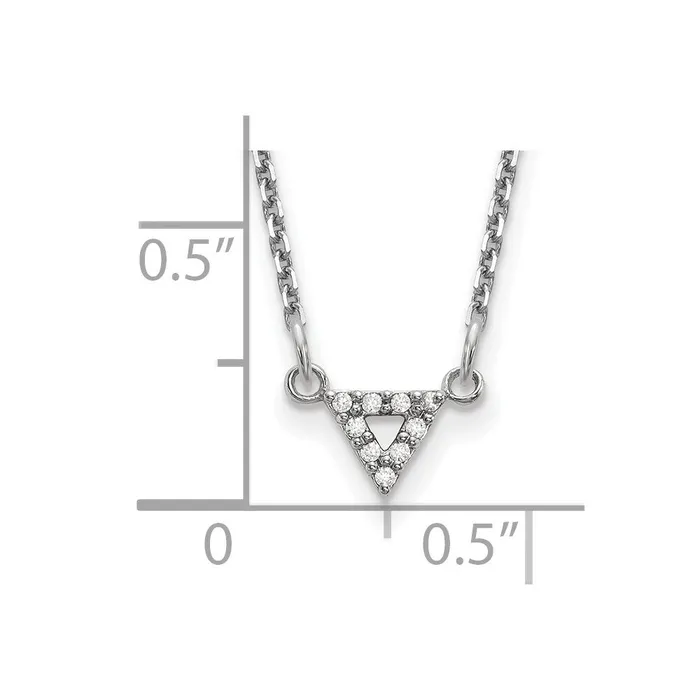 WB Choice Jewelry Necklaces 14k White Gold AAA Quality Diamond 6mm Triangle NecklaceWBCXP5010WAAA WB Choice Jewelry Necklaces 14k White Gold AAA Quality Diamond 6mm Triangle NecklaceWBCXP5010WAAA
