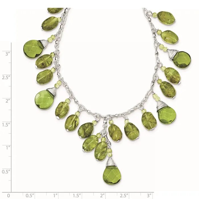 WB Choice Jewelry Necklaces Sterling Silver Green Peridot Crystal Drop NecklaceWBCQH225916 WB Choice Jewelry Necklaces Sterling Silver Green Peridot Crystal Drop NecklaceWBCQH225916