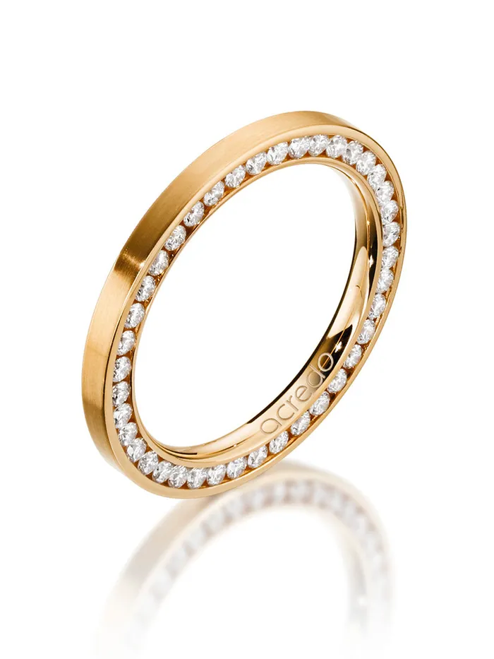 acredo Rings 14K Rose Gold Eternity Diamond Band 12 ct tw GSi1