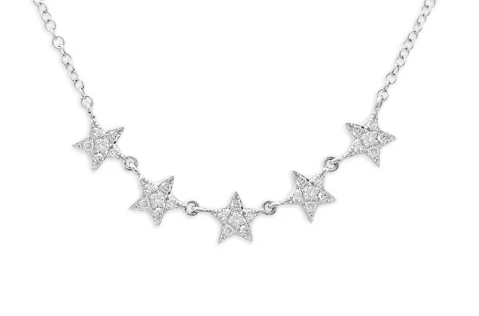 Albert Hern Necklaces Necklace 14kt Gold 5 Stars Diamond