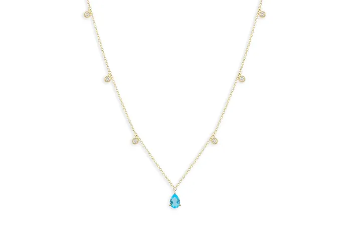 Albert Hern Necklaces Necklace 14kt Gold Pear Shape Gemstones Diamonds Albert Hern Necklaces Necklace 14kt Gold Pear Shape Gemstones Diamonds