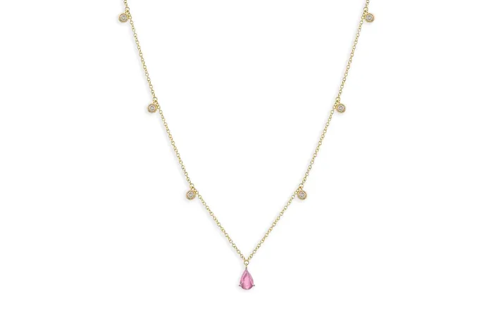 Albert Hern Necklaces Necklace 14kt Gold Pear Shape Gemstones Diamonds Albert Hern Necklaces Necklace 14kt Gold Pear Shape Gemstones Diamonds