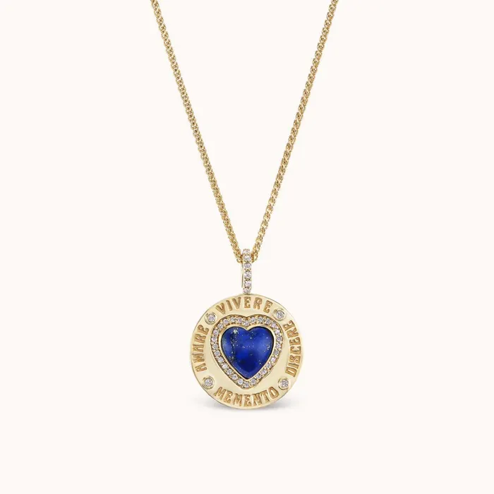 Charm Necklaces Greek Love Charm Blue Lapis Marlo Laz