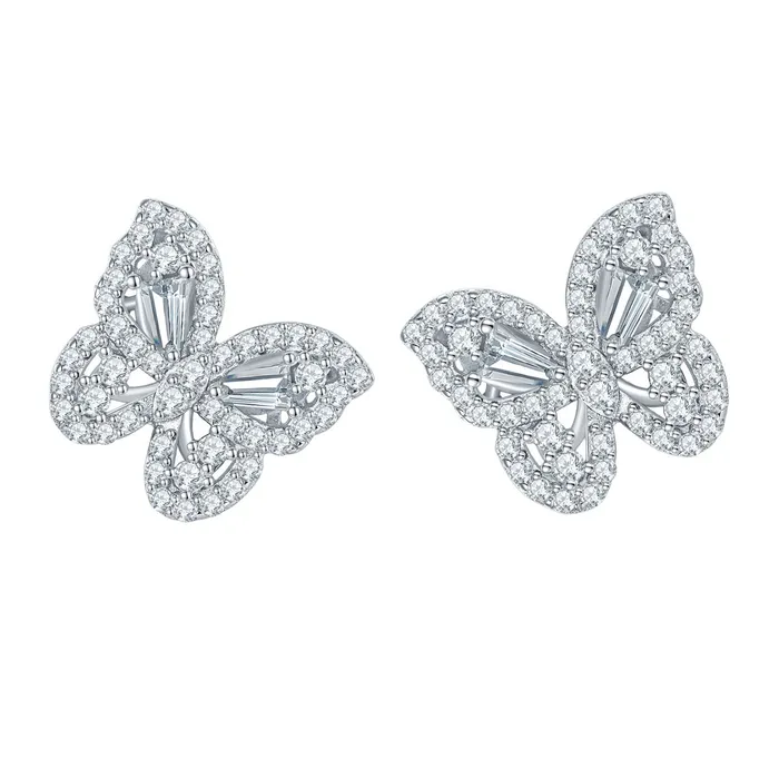 Earrings icezeusshop S925 Moissanite Butterfly Stud Earring