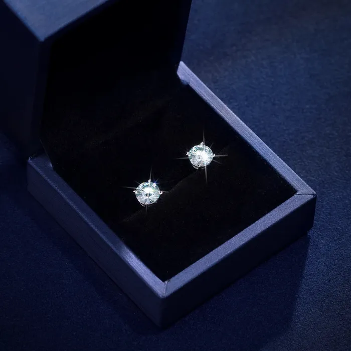 icezeusshop Earrings S925 Silver Rare Color Moissanite Stud Earrings