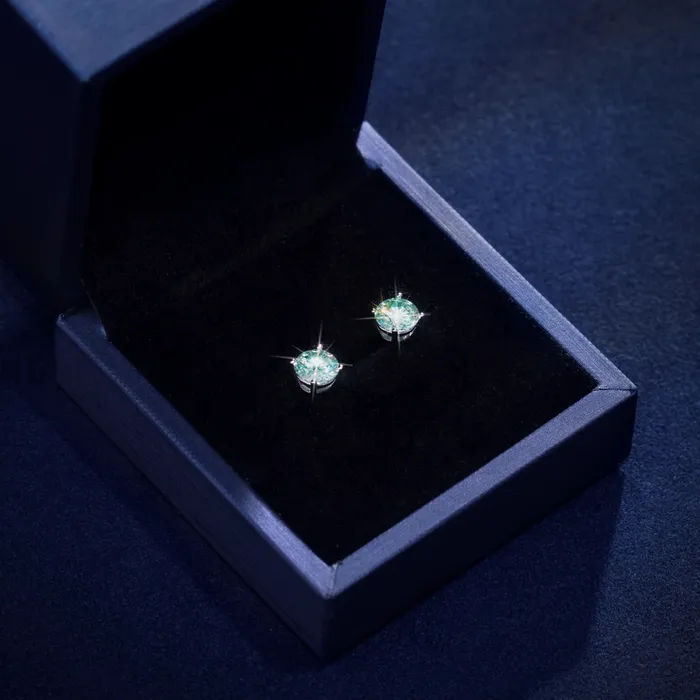 icezeusshop Earrings S925 Silver Rare Color Moissanite Stud Earrings