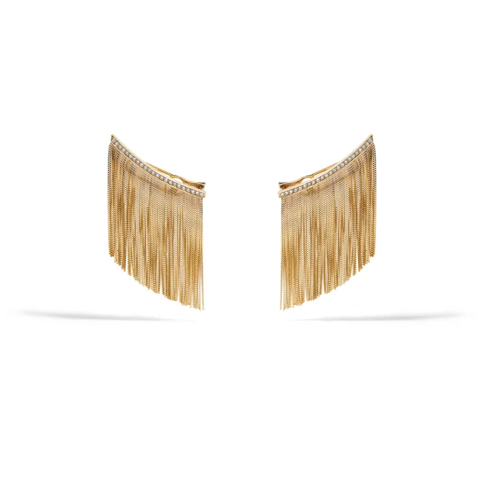 Jack Vartanian Earrings NEW VINTAGE POWER FRINGE EARRING IN 18K YELLOW GOLD WITH DIAMOND Jack Vartanian Earrings NEW VINTAGE POWER FRINGE EARRING IN 18K YELLOW GOLD WITH DIAMOND