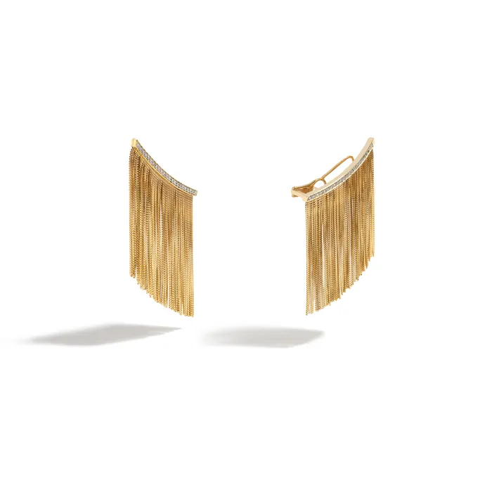 Jack Vartanian Earrings NEW VINTAGE POWER FRINGE EARRING IN 18K YELLOW GOLD WITH DIAMOND Jack Vartanian Earrings NEW VINTAGE POWER FRINGE EARRING IN 18K YELLOW GOLD WITH DIAMOND