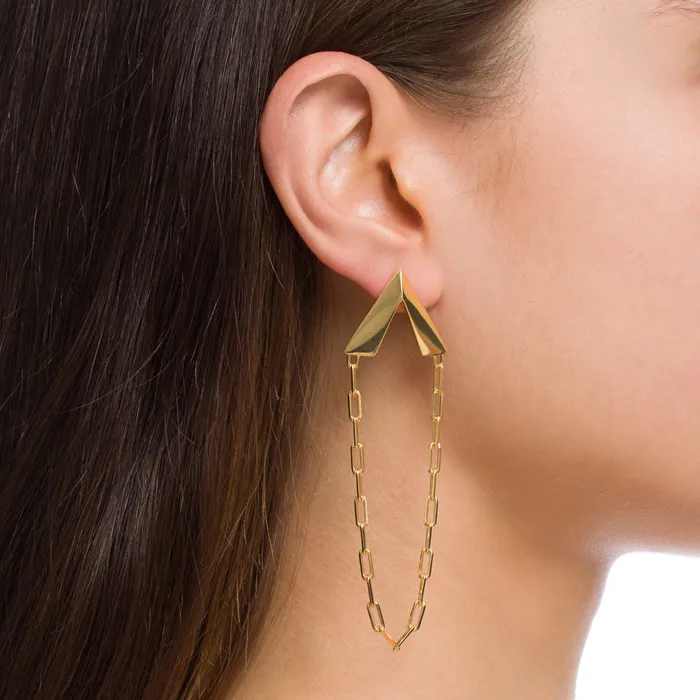 Jack Vartanian Earrings ROCK EARRING IN 18K YELLOW GOLD PLATED SILVER