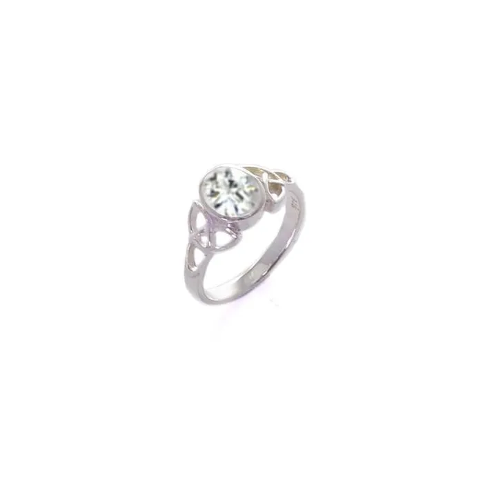 Killarney Celtic Jewelry Rings Celtic Birthstone Ring Diamondcz April