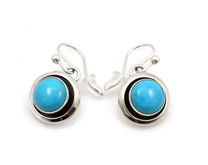 Kingman Turquoise Shadowbox Earrings Artie Yellowhorse Earrings