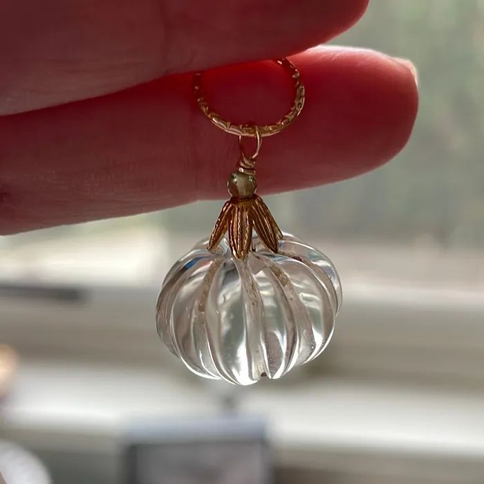 Love Vintage Paris Quartz Pumpkin Pendant Gold Filled Handmade Necklaces