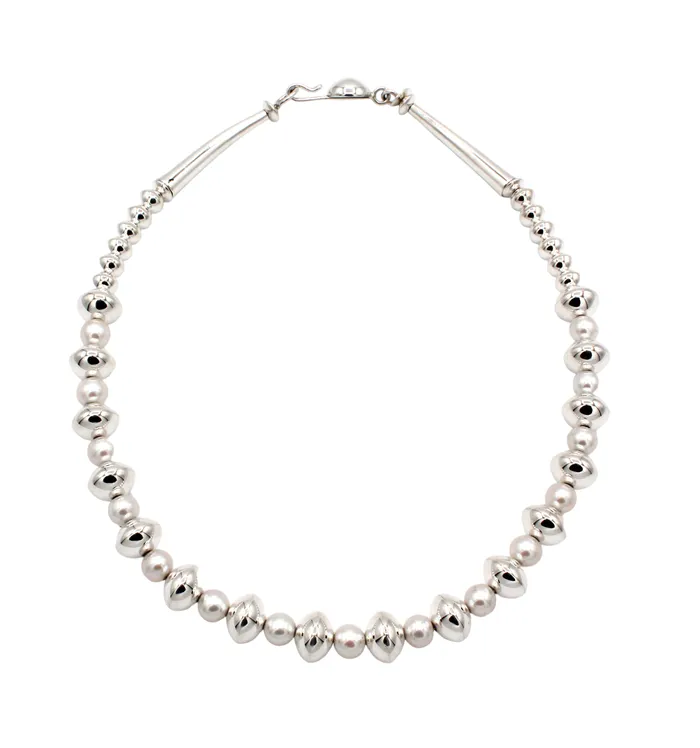 Necklaces Artie Yellowhorse 18 Silver and Pearl Bead Necklace