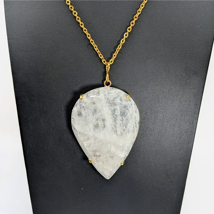 Necklaces Bliss Crystals Clear Quartz 25 Gem Cut Teardrop 28 Necklace Gold LV5790 Necklaces Bliss Crystals Clear Quartz 25 Gem Cut Teardrop 28 Necklace Gold LV5790