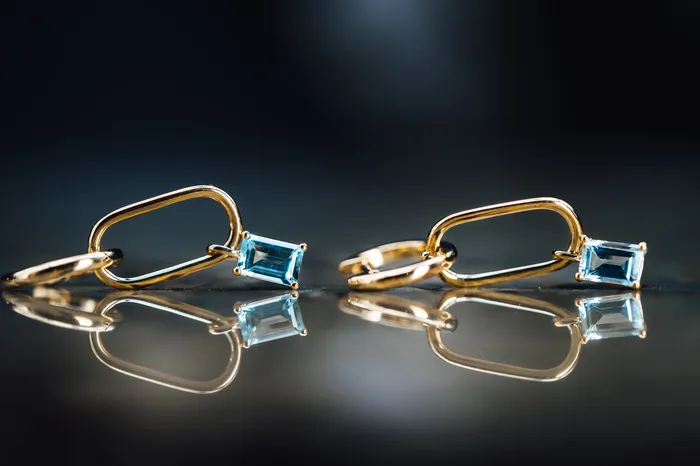 Northwest Distributors Earrings 14k Yellow Gold Aquamarine Drop Earrings