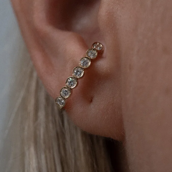 PRMAL Earrings Diamond Bar Ear Cuff PRMAL Earrings Diamond Bar Ear Cuff
