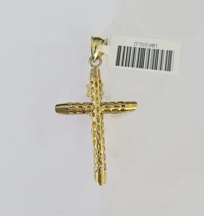 10k Gold INRI Jesus Pendant Rope Chain 3mm 26 Necklace Set Real Genuine Gold and Diamond Necklaces