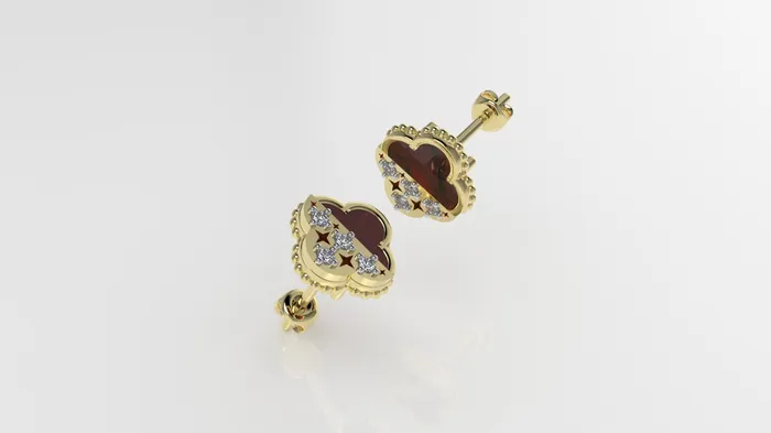 14k Gold Earrings with 10 STONES Stt Prong Jcm 21 jewelry Earrings