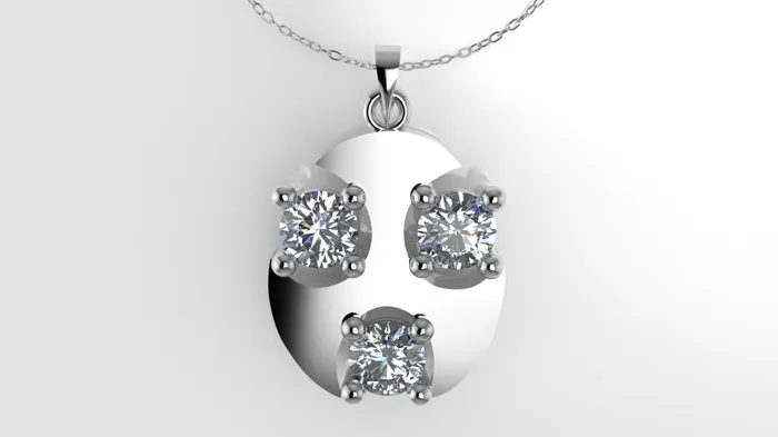 14K Pendant with 3 Diamond 3mm VS1 each 4 prongs each includes 18 inch chain JCM DESIGN JEWELRY Necklaces